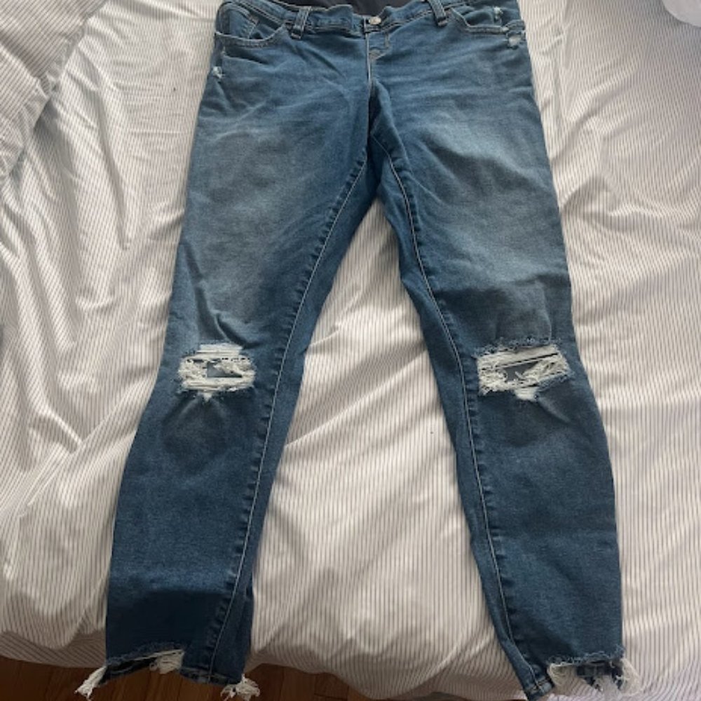 Abercrombie Maternity Distressed Skinny Jeans